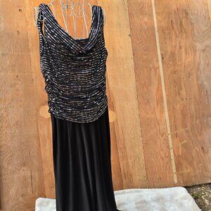 R&M Richards black & silver bling jumpsuit.